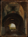 View in the Stables of the Villa of Maecenas, Tivoli by François Marius Granet - Classic Art canvas print