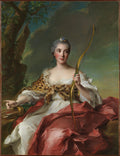 Madame Bergeret de Frouville as Diana by Jean Marc Nattier - Oil Painting canvas print