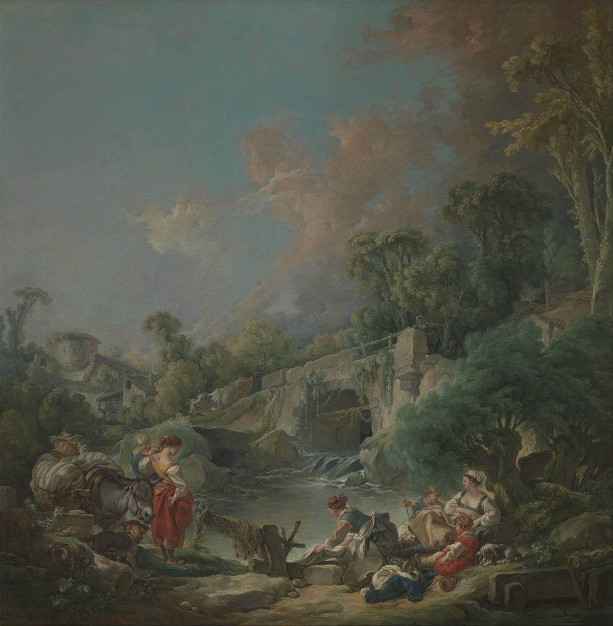 Washerwomen by François Boucher - Oil Painting canvas print