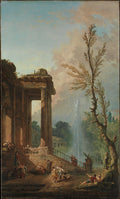 The Portico of a Country Mansion by Hubert Robert - Oil Painting canvas print