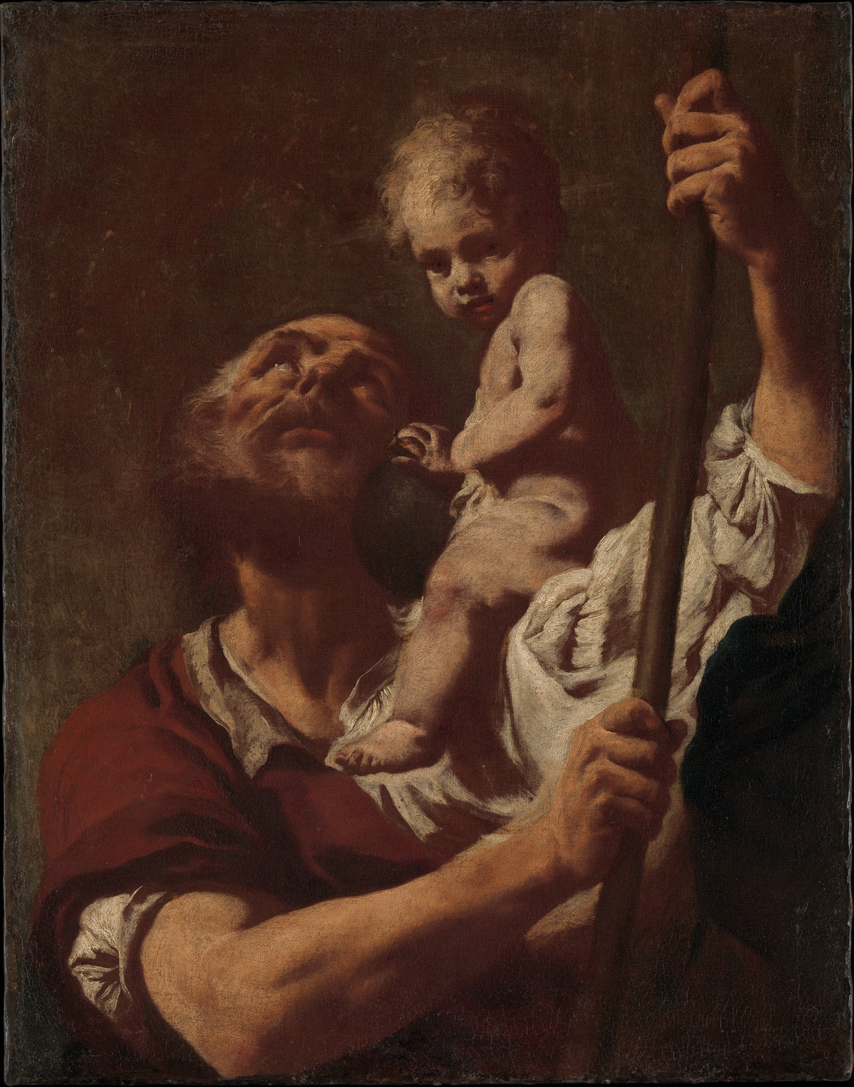 Saint Christopher Carrying the Infant Christ by Giovanni Battista Piazzetta - Oil Painting canvas print