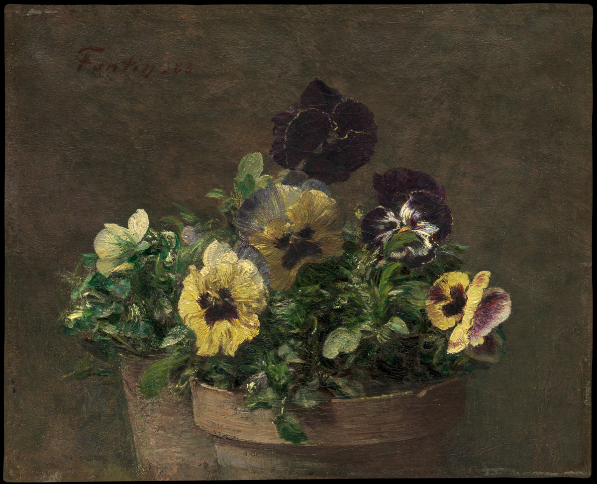 Potted Pansies by Henri Fantin-Latour - Realist canvas print
