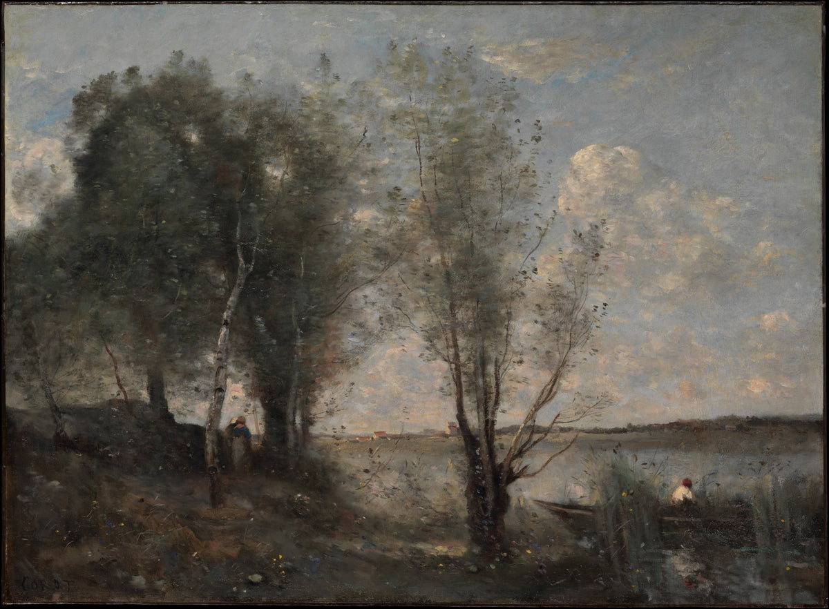 Boatman among the Reeds by Camille Corot - Realist canvas print