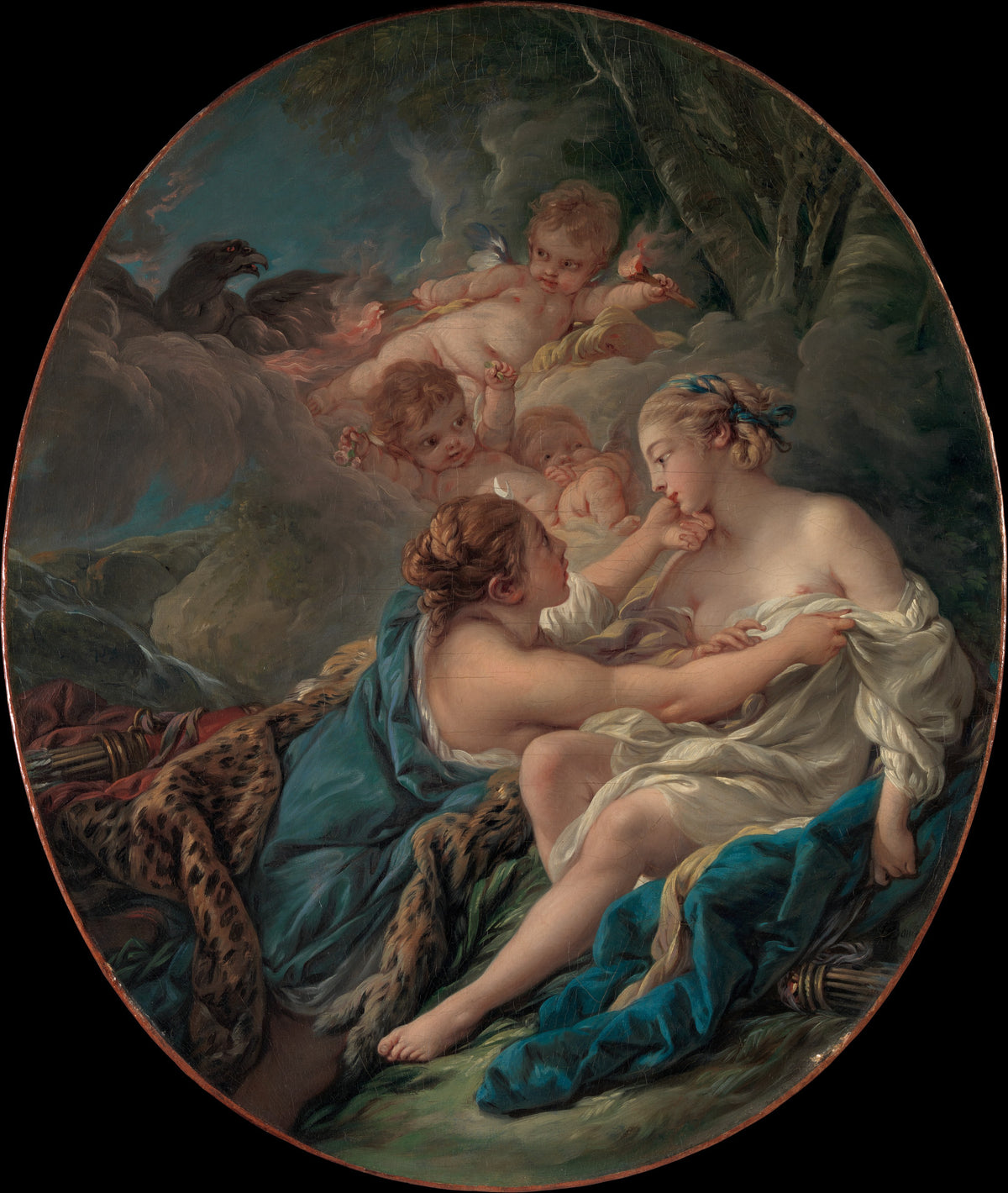Jupiter, in the Guise of Diana, and Callisto by François Boucher - Oil Painting canvas print