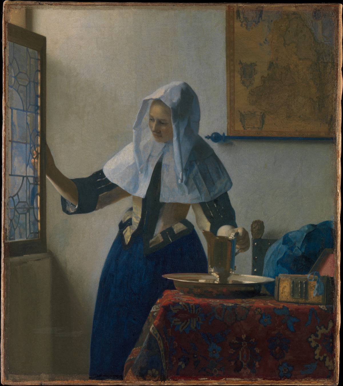 Young Woman with a Water Pitcher by Johannes Vermeer - Dutch Golden Age canvas print