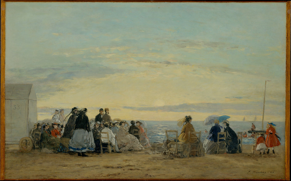 On the Beach, Sunset by Eugène Boudin - Classic Art canvas print