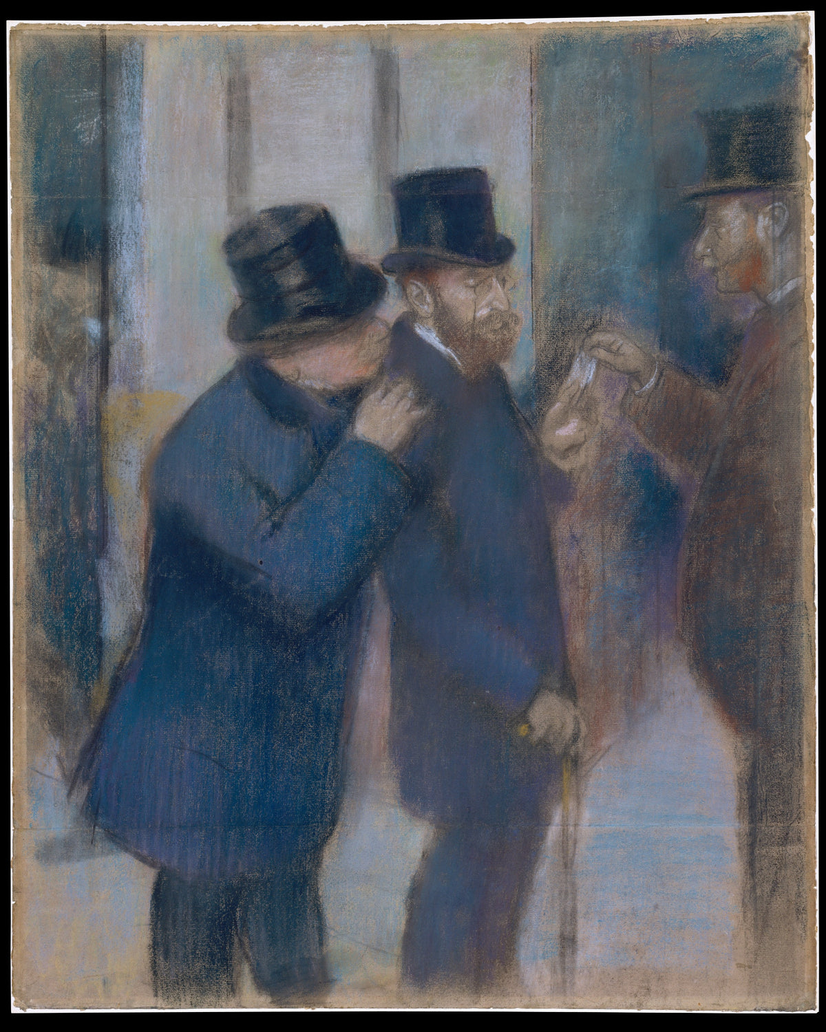 Portraits at the Stock Exchange by Edgar Degas - Impressionist canvas print