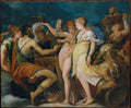The Marriage of Cupid and Psyche by Andrea Schiavone (Andrea Meldola) - Classic Art canvas print