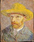 Self-Portrait with a Straw Hat obverse The Potato Peeler by Vincent van Gogh - Post-Impressionist canvas print