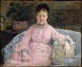 The Pink Dress Albertie-Marguerite Carr, later Madame Ferdinand-Henri Himmes, 18541935 by Berthe Morisot - Oil Painting canvas print