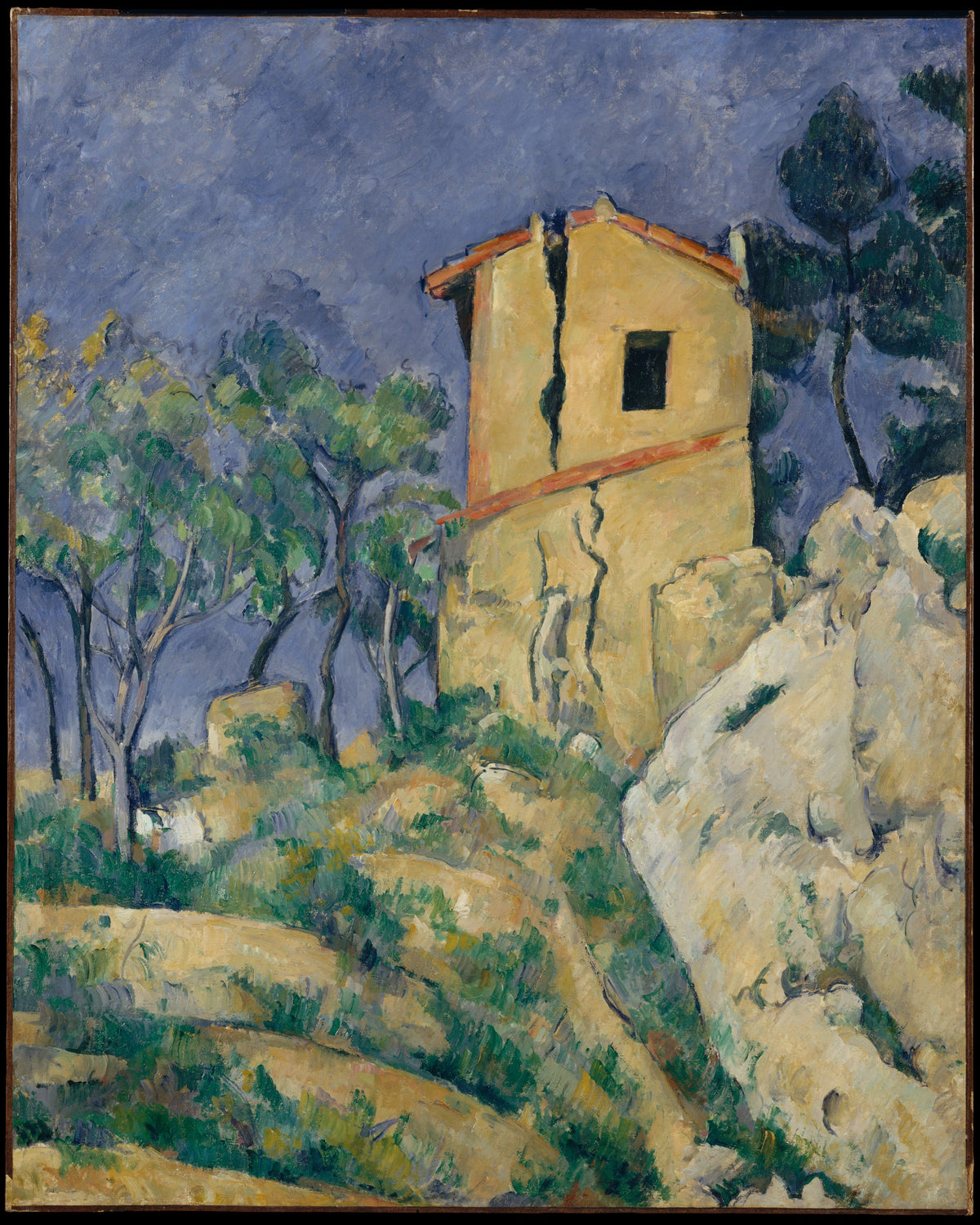 The House with the Cracked Walls by Paul Cézanne - Oil Painting canvas print