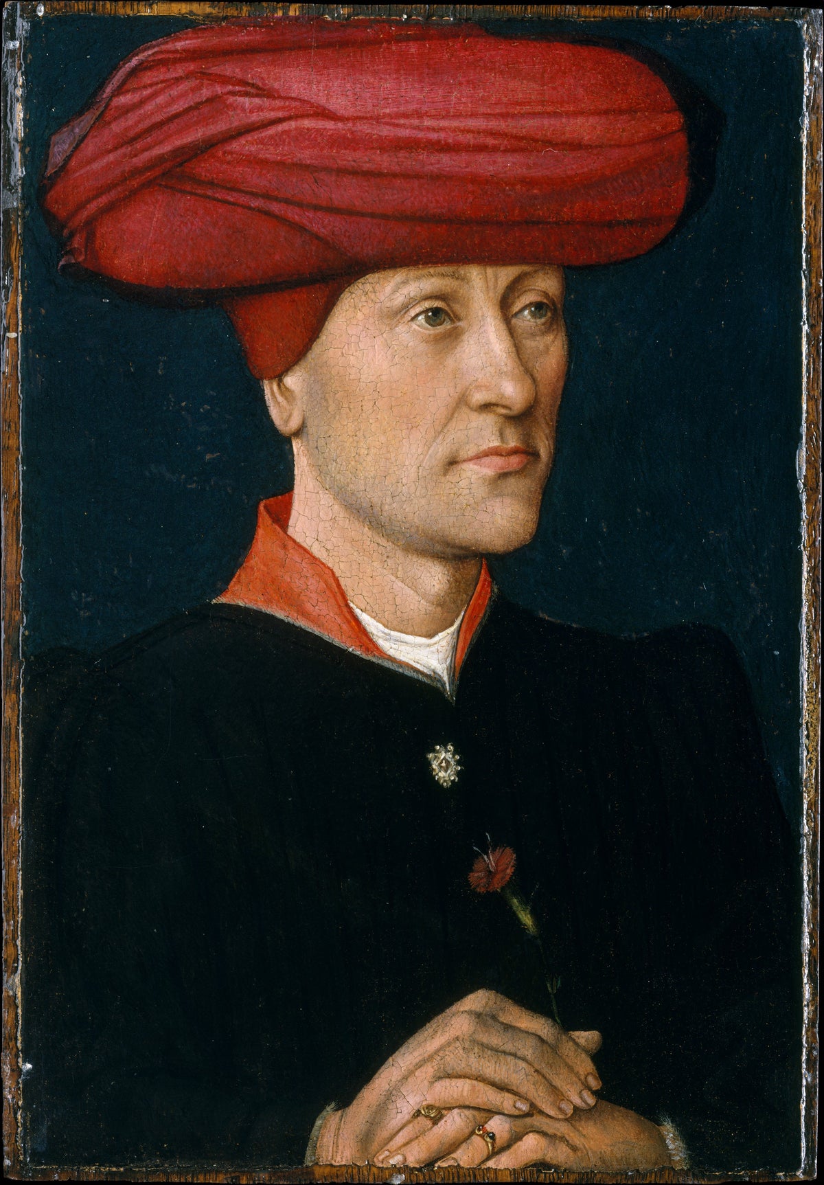 Portrait of a Man in a Chaperon by Netherlandish Painter - Classic Art canvas print