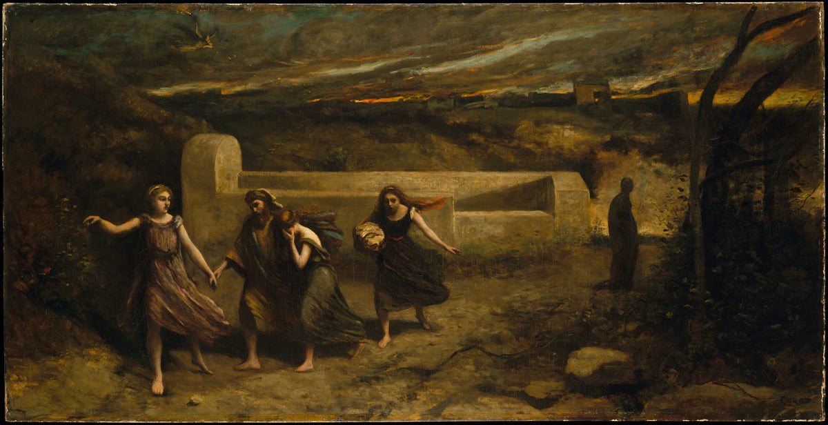 The Burning of Sodom formerly The Destruction of Sodom by Camille Corot - Realist canvas print