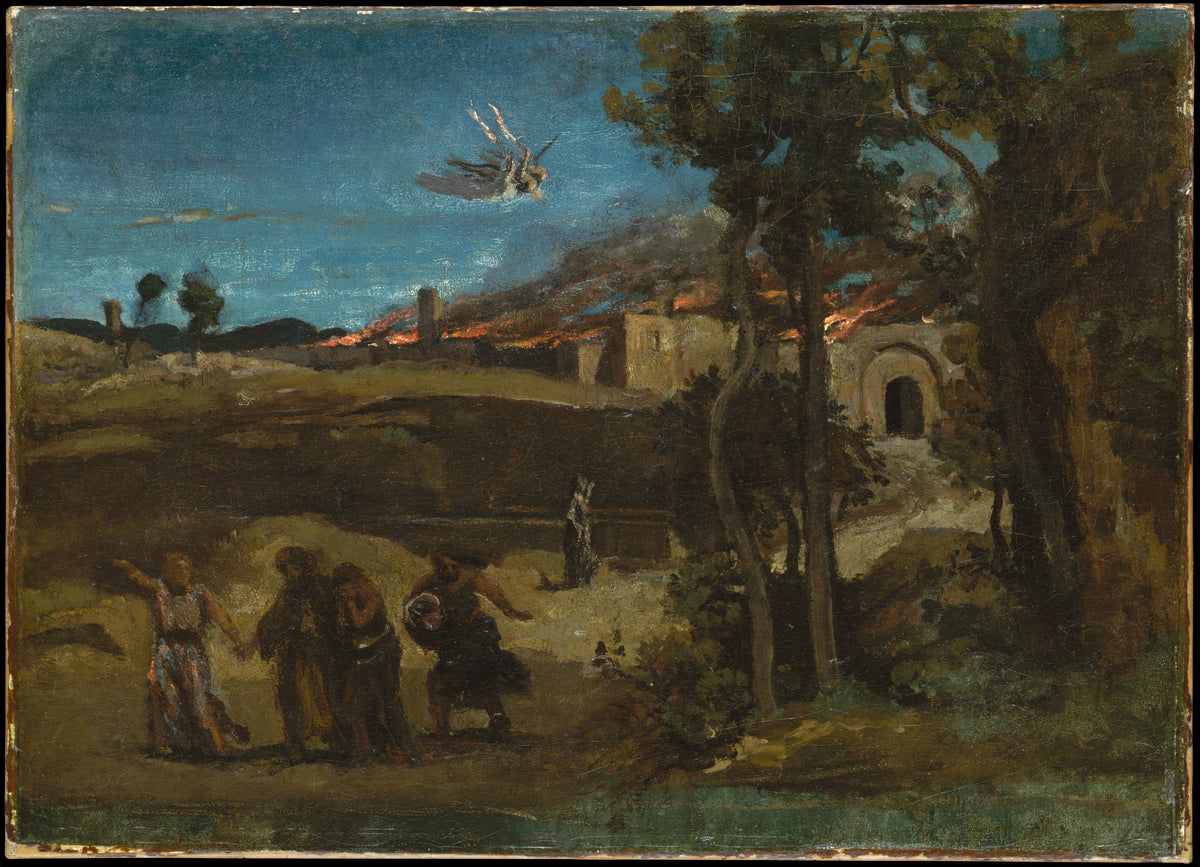 Study for The Destruction of Sodom by Camille Corot - Realist canvas print