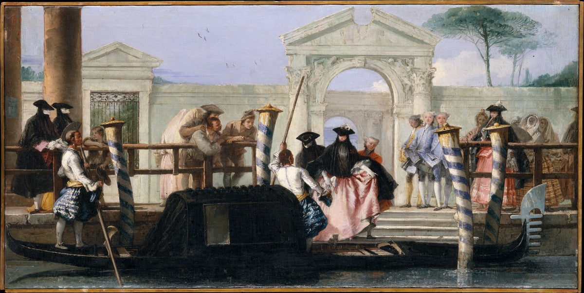 The Departure of the Gondola by Giovanni Domenico Tiepolo - Oil Painting canvas print
