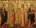 Saints Catherine of Alexandria, Barbara, Agatha, and Margaret by Giovanni di Paolo (Giovanni di Paolo di Grazia) - Tempera canvas print