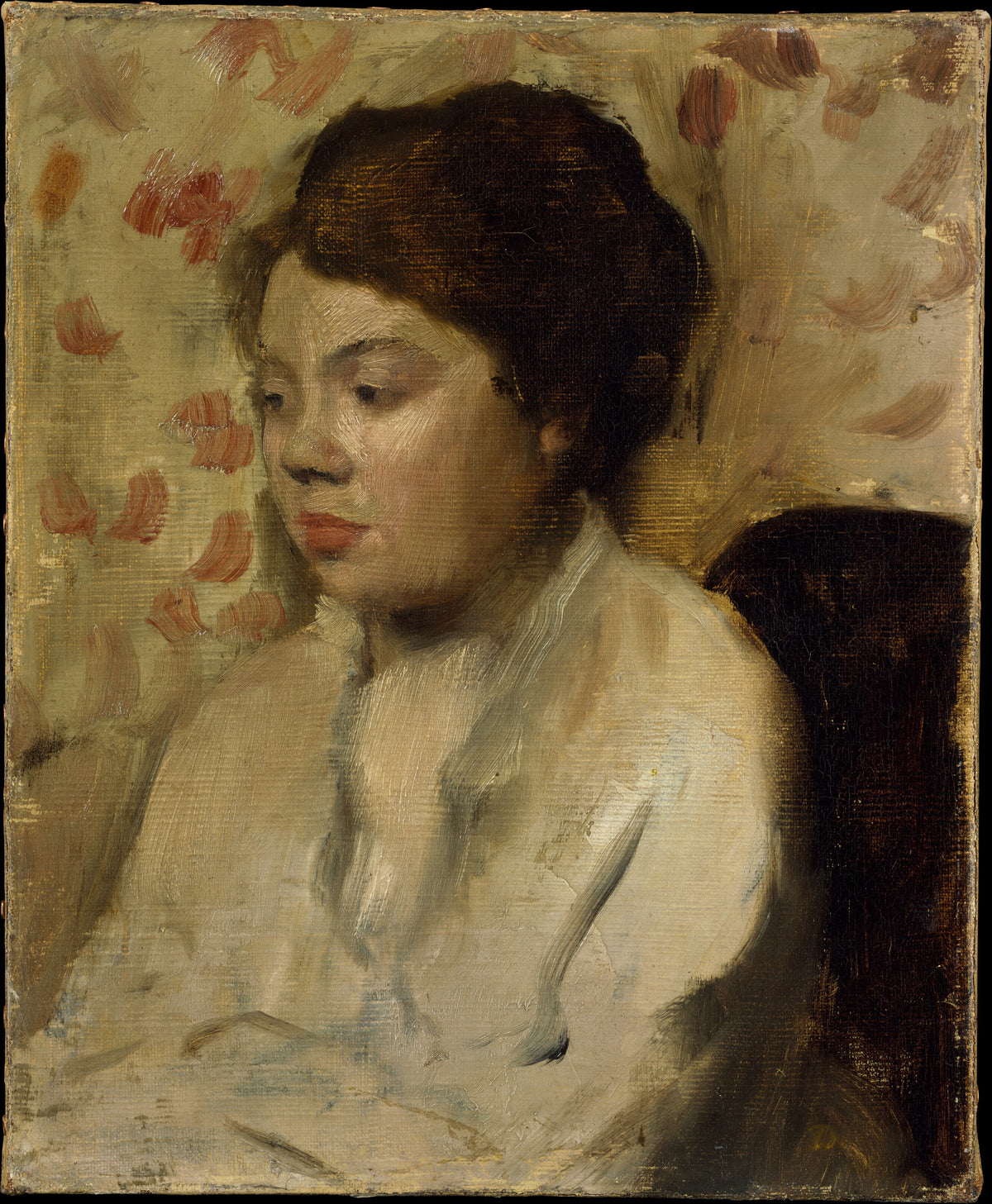 Portrait of a Young Woman by Edgar Degas - Impressionist canvas print