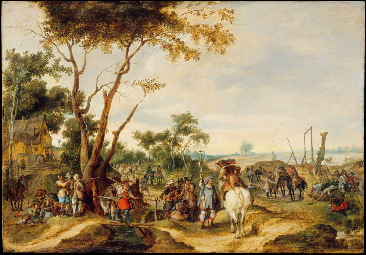 Soldiers Bivouacking by Pieter Snayers - Classic Art canvas print