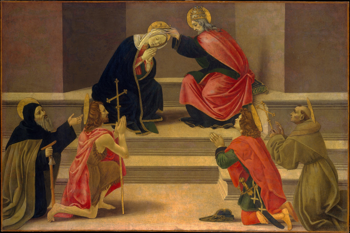 The Coronation of the Virgin by Botticelli - Renaissance canvas print