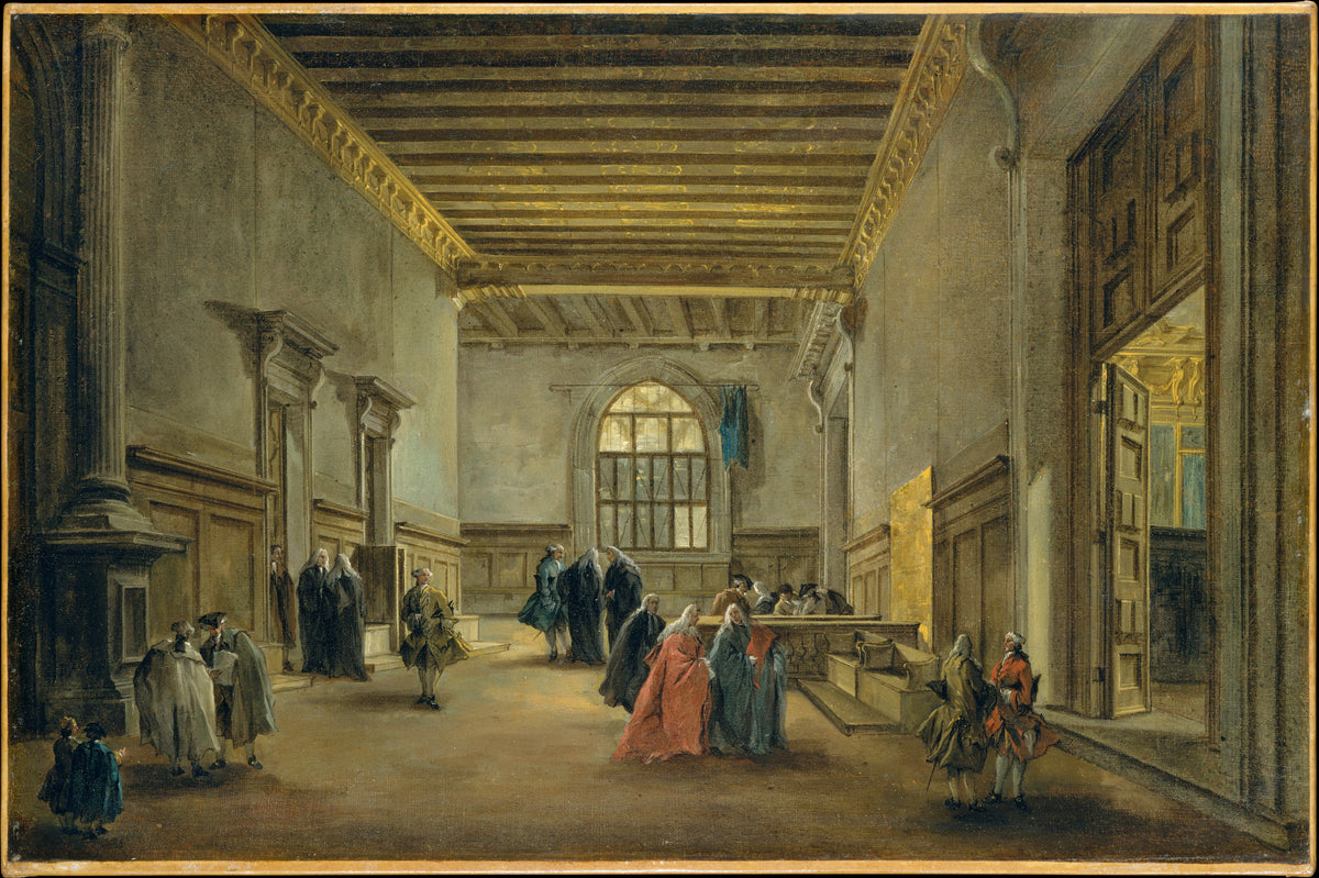 The Antechamber of the Sala del Maggior Consiglio by Francesco Guardi - Oil Painting canvas print