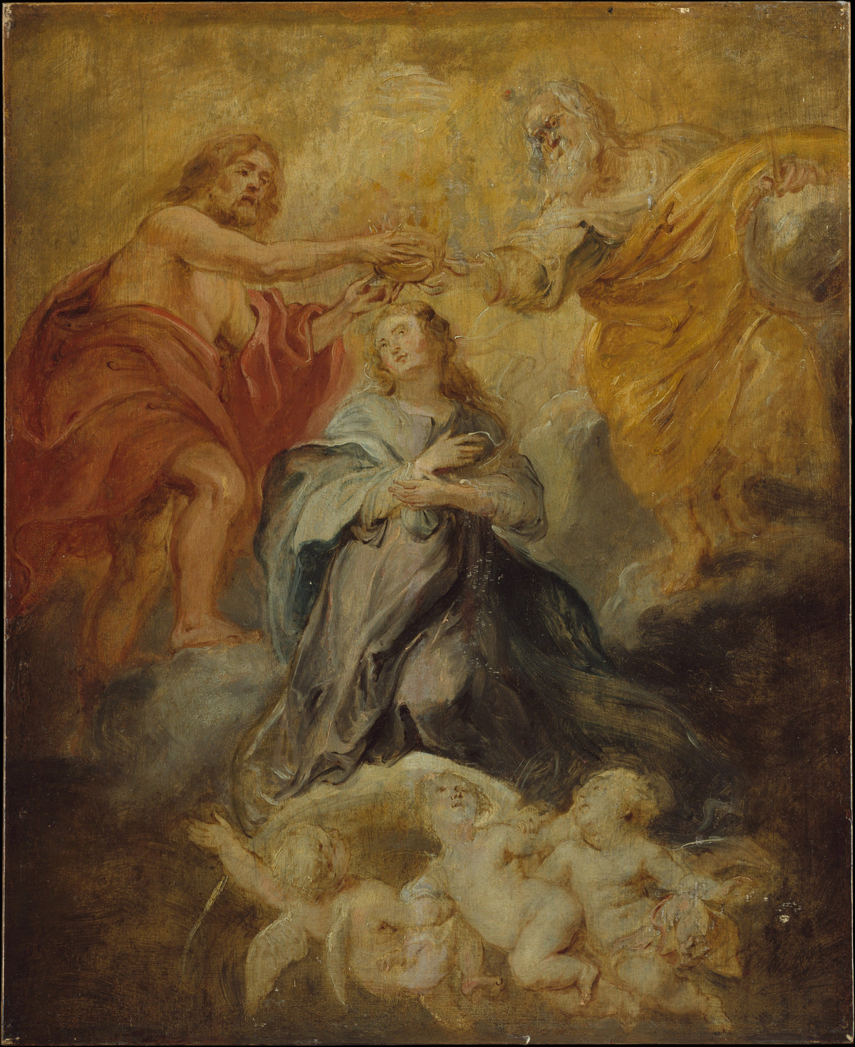 The Coronation of the Virgin by Peter Paul Rubens - Baroque canvas print