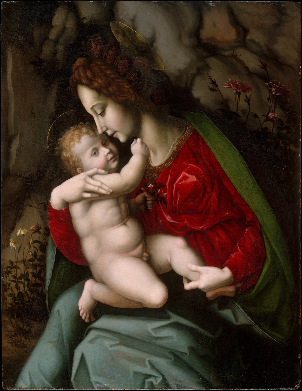 Madonna and Child by Bachiacca (Francesco d'Ubertino Verdi) - Classic Art canvas print