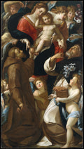 Madonna and Child with Saints Francis and Dominic and Angels by Giulio Cesare Procaccini - Oil Painting canvas print