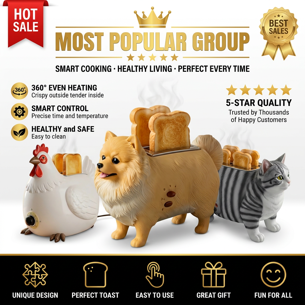 Novelty Toaster – Statement Kitchen Appliance for Fun Breakfasts & Stylish Countertops