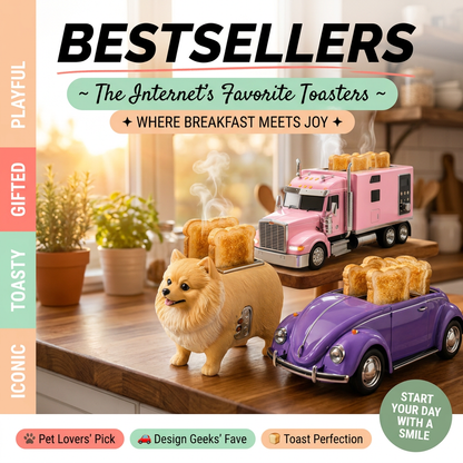 Cute Retro Toaster – Unique Aesthetic Kitchen Appliance for Cozy Breakfasts & Stylish Home Decor