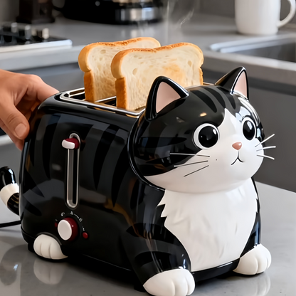 Adorable Tabby Cat Electric Bread Toaster | Cute Aesthetic Kitchen Essentials