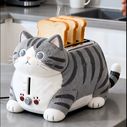 Adorable Tabby Cat Electric Bread Toaster | Cute Aesthetic Kitchen Essentials