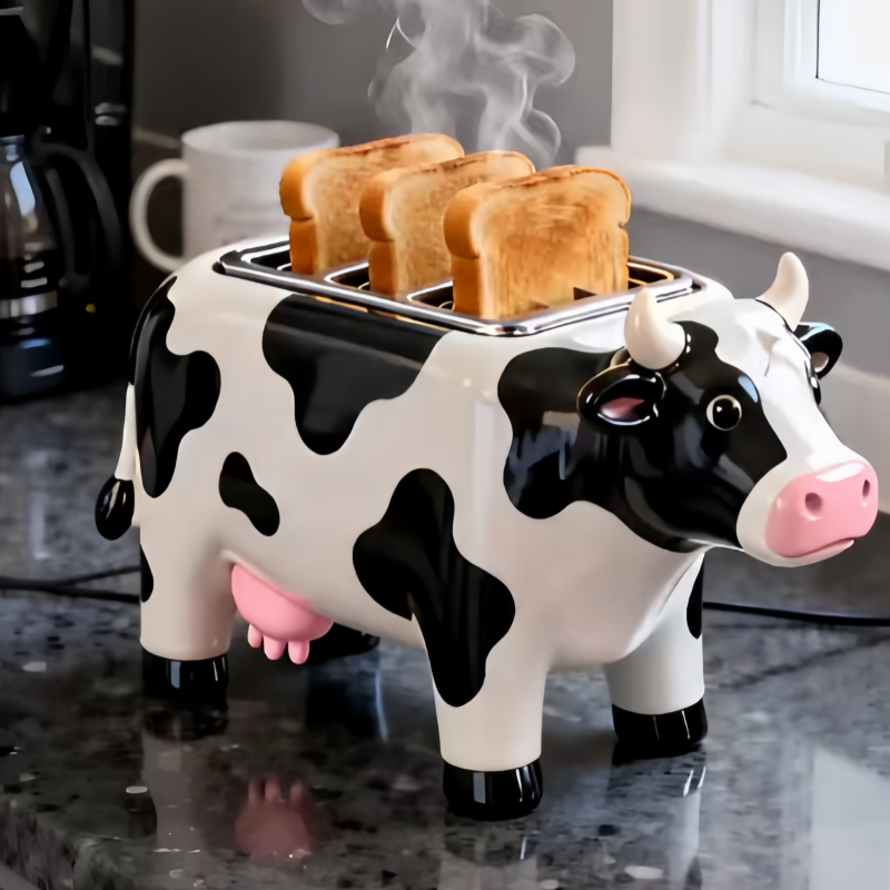 Novelty Animal Cow Toaster for Countertop Decor | Aesthetic Aesthetic Kitchen Gadgets