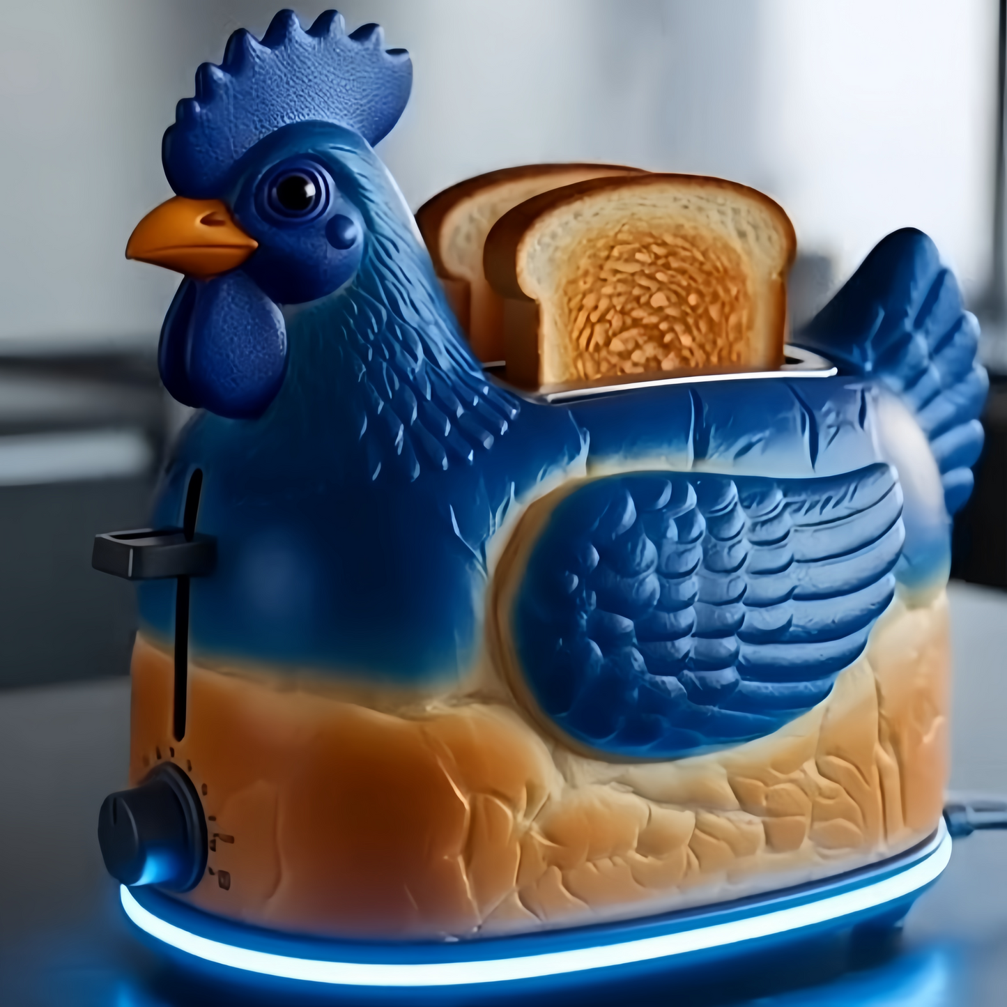 Cute Chicken Shaped Toaster | Retro Rooster Bread Toaster for Aesthetic Kitchen Decor & Unique Gifts