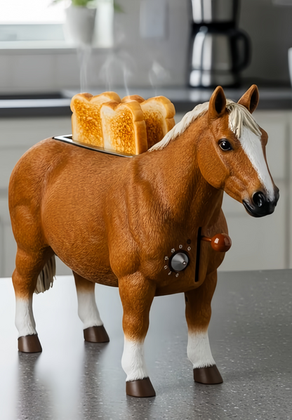 Vintage Horse Shaped Bread Toaster - Fun Aesthetic Breakfast Kitchen Appliance & Horse Lover Gift Idea