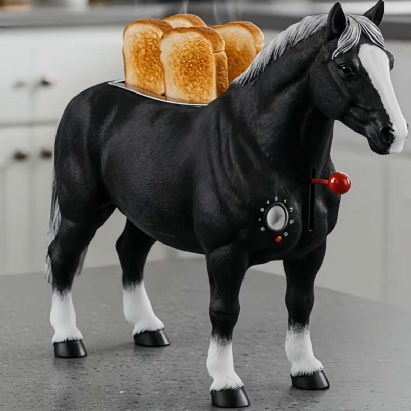 Vintage Horse Shaped Bread Toaster - Fun Aesthetic Breakfast Kitchen Appliance & Horse Lover Gift Idea
