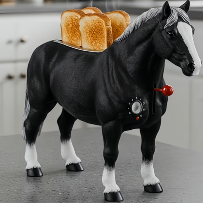 Vintage Horse Shaped Bread Toaster - Fun Aesthetic Breakfast Kitchen Appliance & Horse Lover Gift Idea
