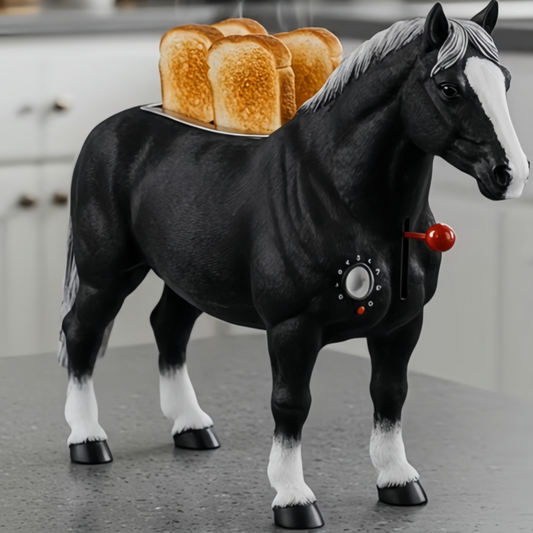 Vintage Horse Shaped Bread Toaster - Fun Aesthetic Breakfast Kitchen Appliance & Horse Lover Gift Idea