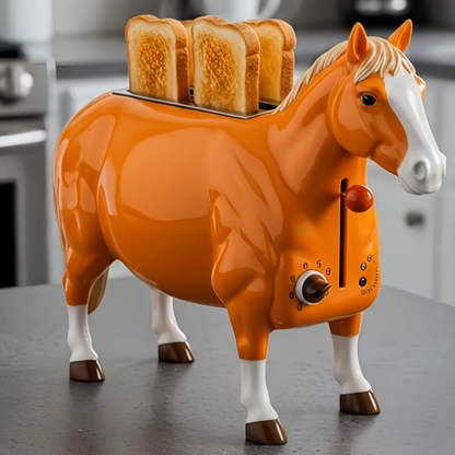 Vintage Horse Shaped Bread Toaster - Fun Aesthetic Breakfast Kitchen Appliance & Horse Lover Gift Idea