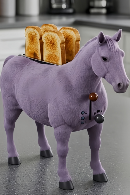 Vintage Horse Shaped Bread Toaster - Fun Aesthetic Breakfast Kitchen Appliance & Horse Lover Gift Idea