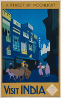 A Street by Moonlight - Visit India by PrintCollection - Oil Painting canvas print