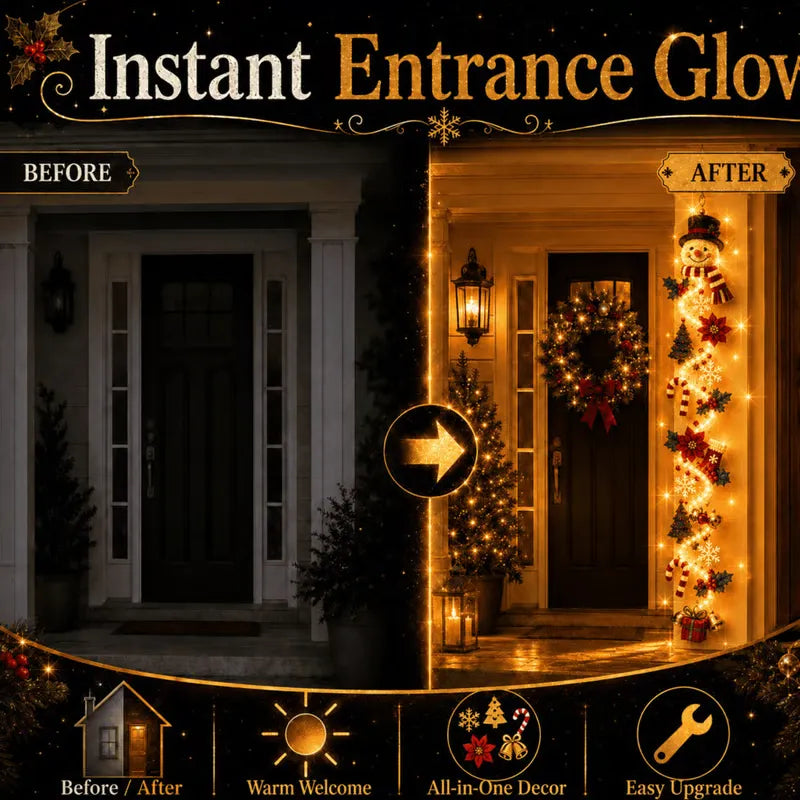 ⏳ Last day! 49% OFF – 🎅MerryCascade Glowing Christmas Door Hanger