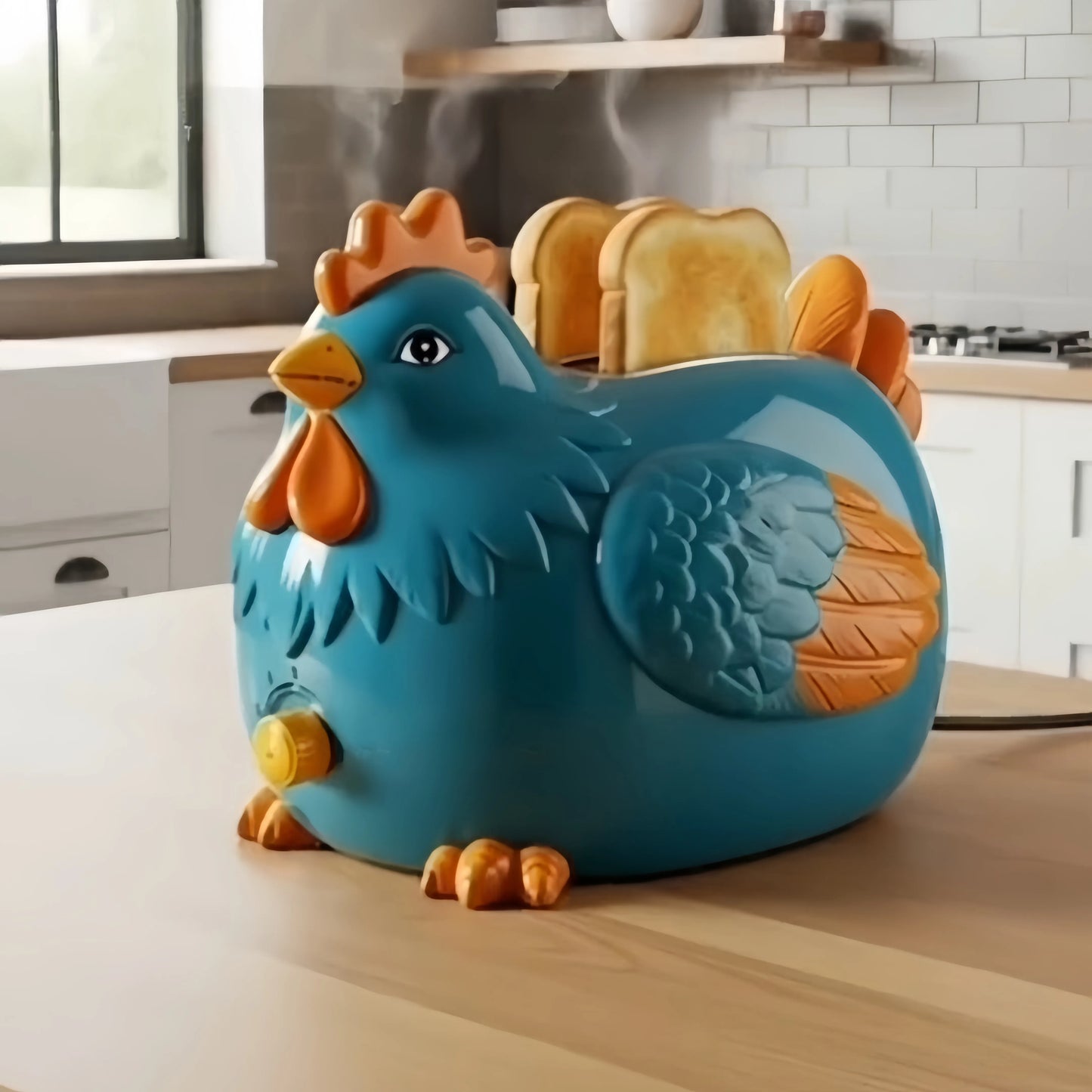 Creative 4-Slice Toaster | Cute Aesthetic Kitchen Appliance for Cozy Breakfast & Unique Home Decor-5