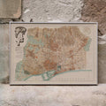 Plan de Barcelone et de ses environs Poster by Moryarty - Oil Painting canvas print