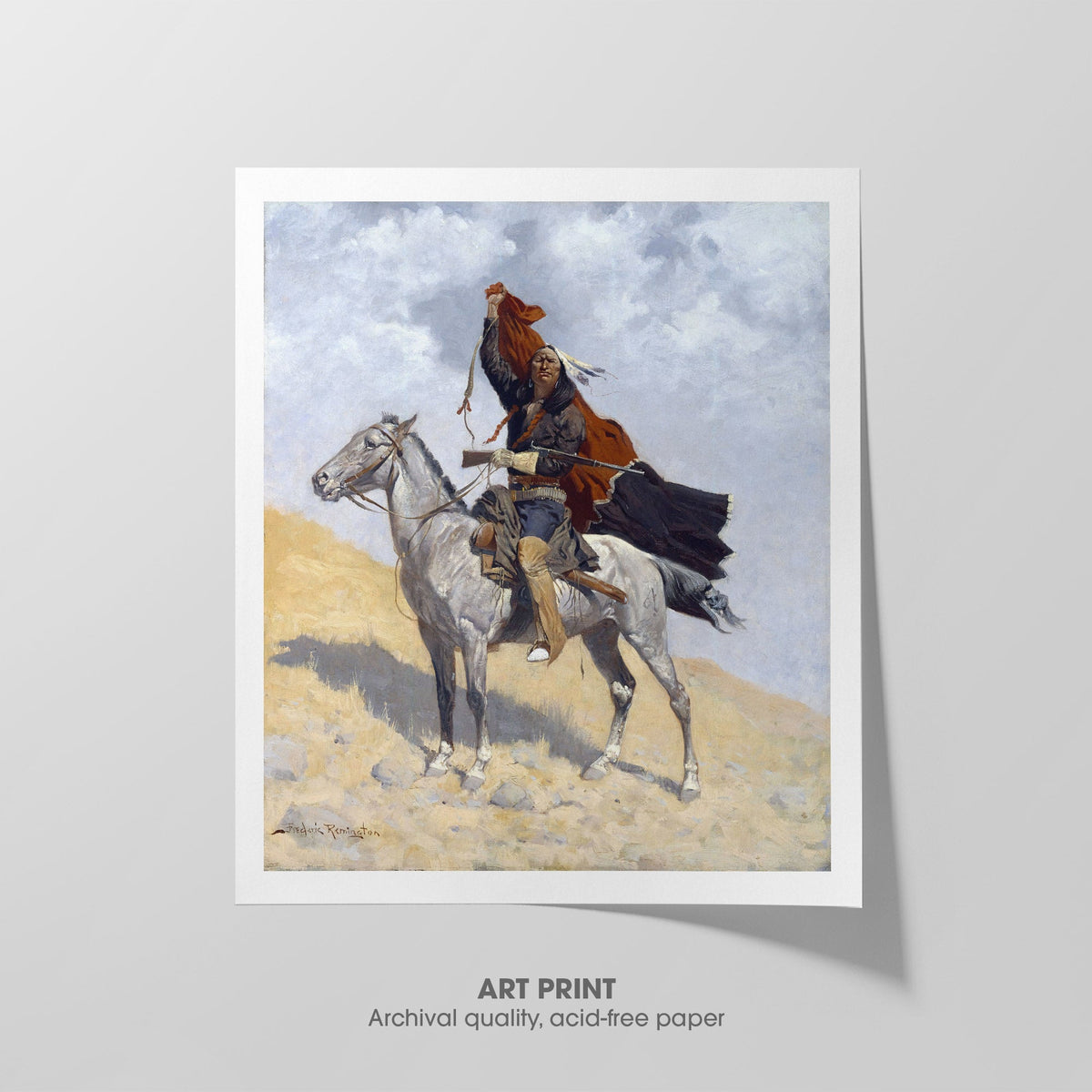 The Blanket Signal  Remington  Art Print by Without A Frame - Oil Painting canvas print