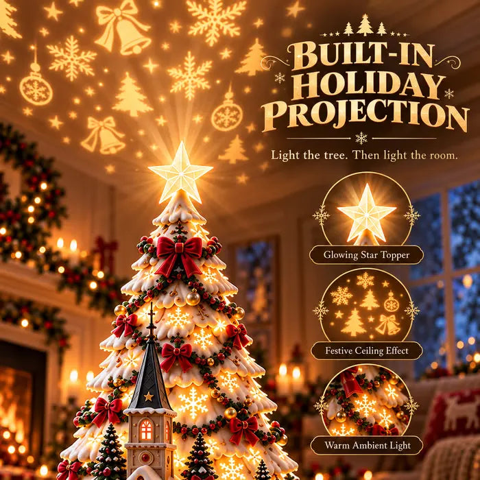 💯 Last day 49% OFF - 🎄Christmas Village Projection Centerpiece