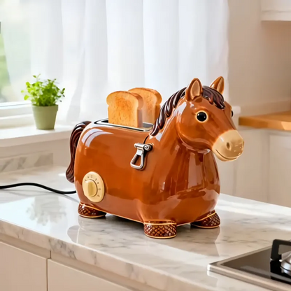 Creative 2-Slice Toaster | Horse Design Cute Aesthetic Kitchen Appliance for Cozy Breakfast & Unique Home Decor