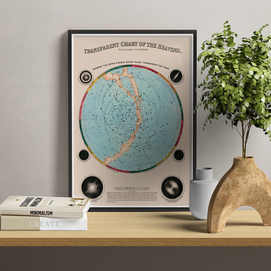 Carte transparente des cieux Poster by Moryarty - Oil Painting canvas print