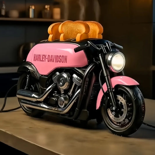 Novelty Motorcycle Flame Cruiser Toaster - Unique Bread Toaster for Cool Kitchen Decor & Gifts