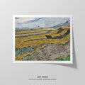 Enclosed Field with Plowman  Van Gogh  Art Print by Without A Frame - Oil Painting canvas print