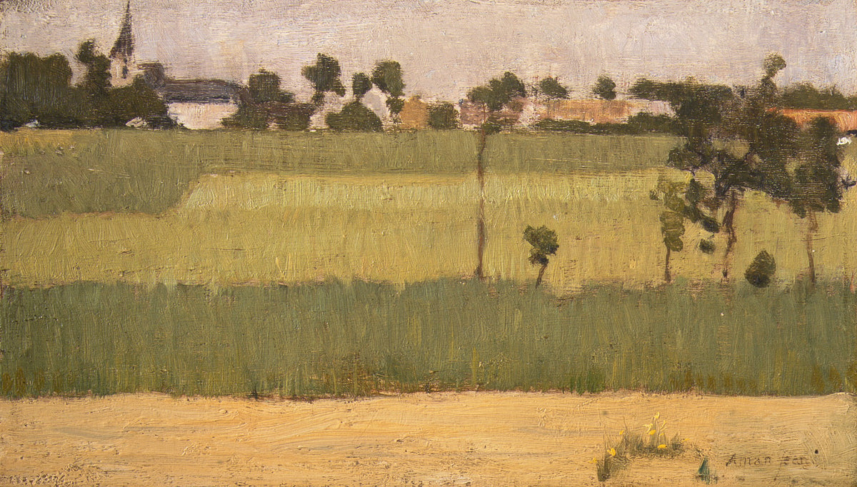 The Outskirts of a Village by Edmond-François Aman-Jean - Classic Art canvas print